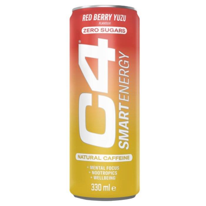 C4 Smart Energy Carbonated Red Berry Yuzu 330ml NEW