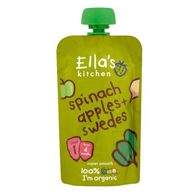 Ellas Kitchen Organic Spinach Apples Swedes Pouch 4+ Months 120g