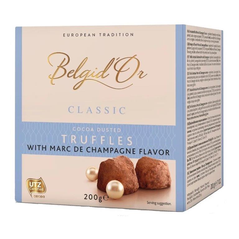 Belgid Or Belgian Cocoa Dusted Truffles & Marc De Champagne Flavour 200g