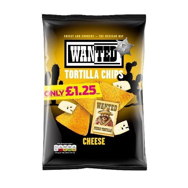 Wanted Tortilla Chips Cheese PM 125g PM £1.25 NEW