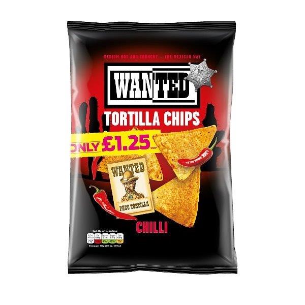 Wanted Tortilla Chips Chilli PM 125g PM £1.25 NEW