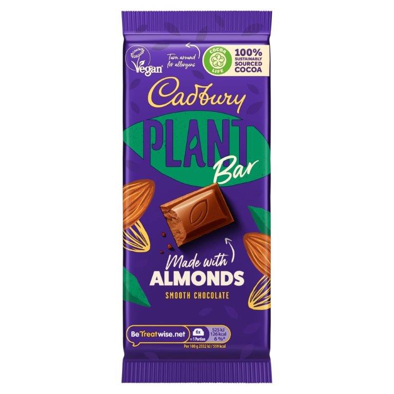 Cadbury Plant Bar Almonds 90g NEW