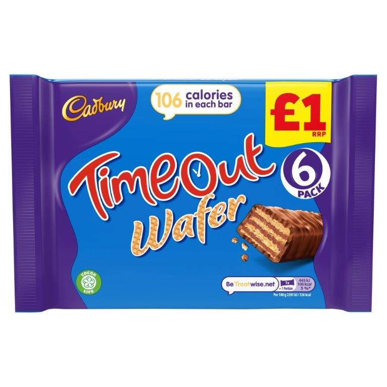 Cadbury Timeout 6pk (6 x 20.2g) PM £1 NEW