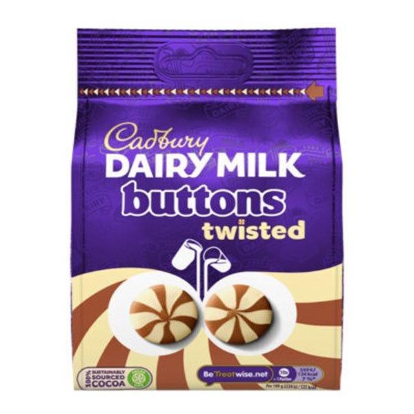 Cadbury Dairy Milk & White Giant Twist Buttons 105g NEW (HS)