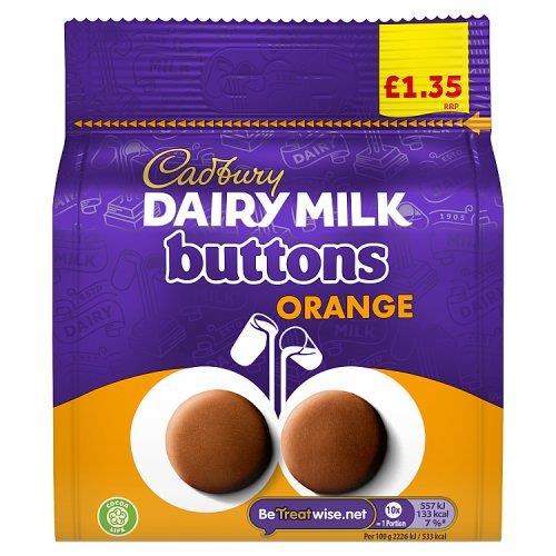 Cadbury Orange Buttons Bag 85g PM £1.35