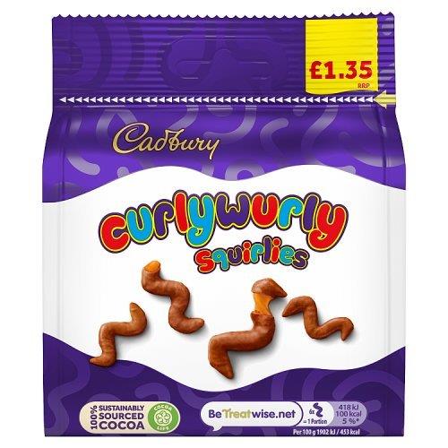 Cadbury Curly Wurly Squirlies Bag 85g PM £1.35