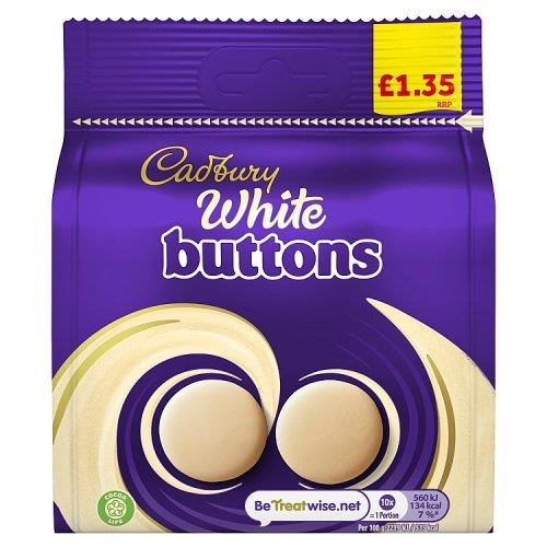 Cadbury White Giant Buttons Bag 85g PM £1.35