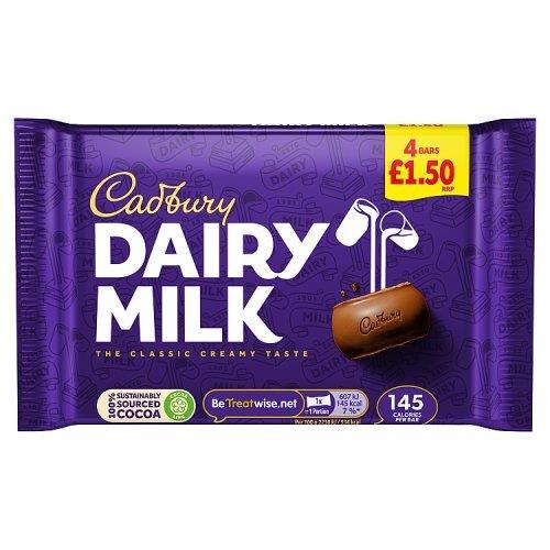 Cadbury Dairy Milk 4pk PM £1.50 (4 x 27.2g) 108.8g