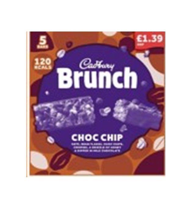 Cadbury Brunch Choc Chip 5pk (5 x 28g) 140g PM £1.39 NEW