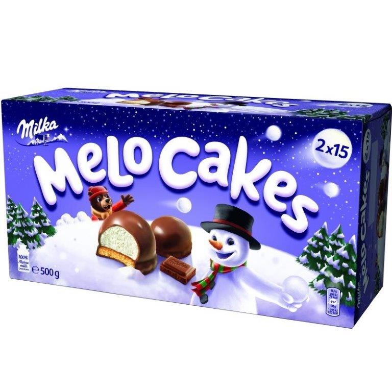 Milka Melo Cakes Marshmallow On A Biscuit Base Covered In Milk Chocolate 2pk 500g