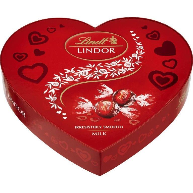 Lindt Lindor Chocolate Heart Milk Gift Box 200g