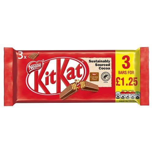 KitKat 4 Finger 3pk (3 x 41.5g) PM £1.25 124g
