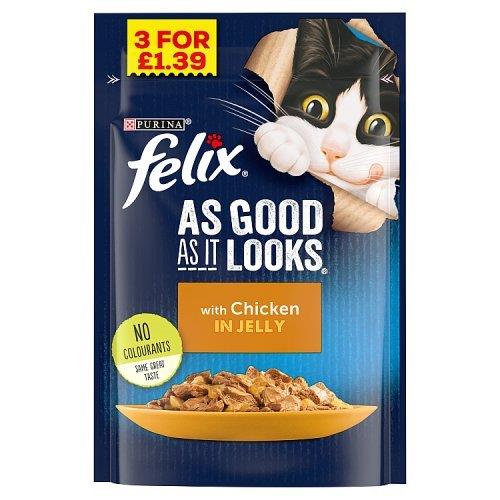 Felix As Good Looks & Chicken in Jelly 3 For PM £1.39 100g