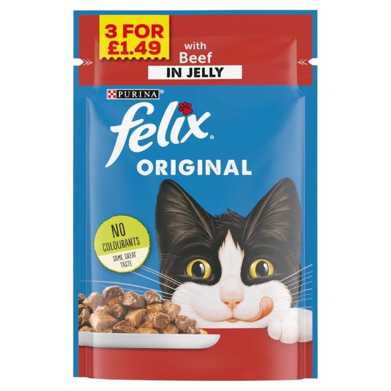 Purina Felix Beef In Jelly Pouch PM £1.49 100g