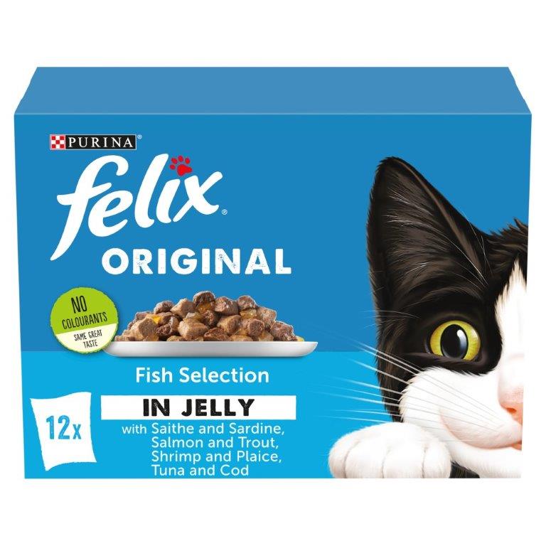Felix Original Fish Selection In Jelly PM £4.75 12pk (12 x 100g) 1.2kg