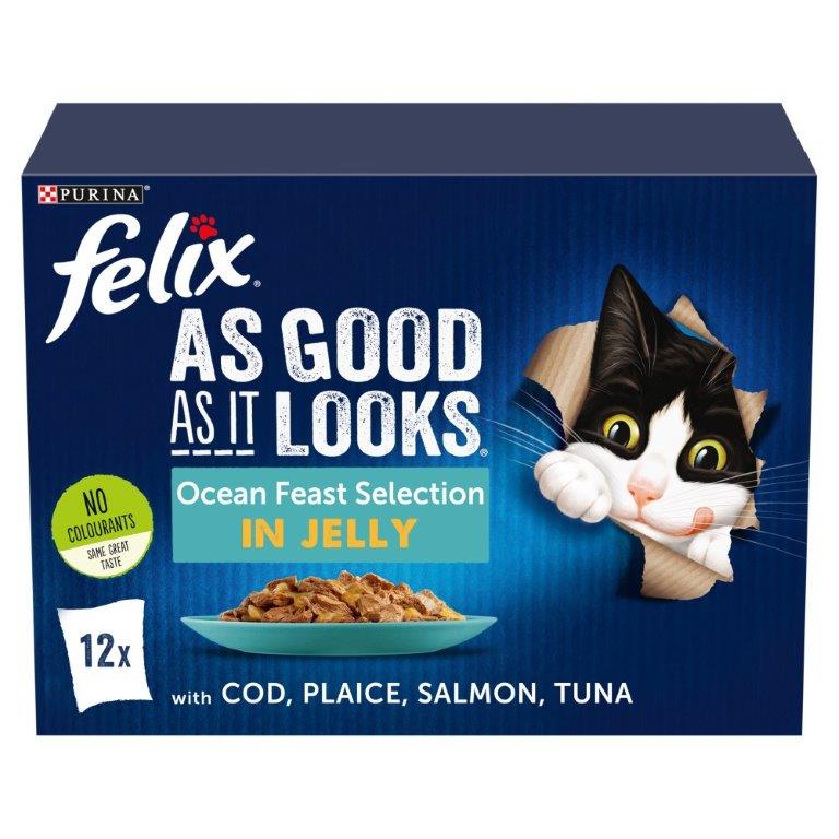 Felix AGAIL Pouch Ocean Feasts In Jelly £5.25 12pk (12 x 100g) 1.2kg