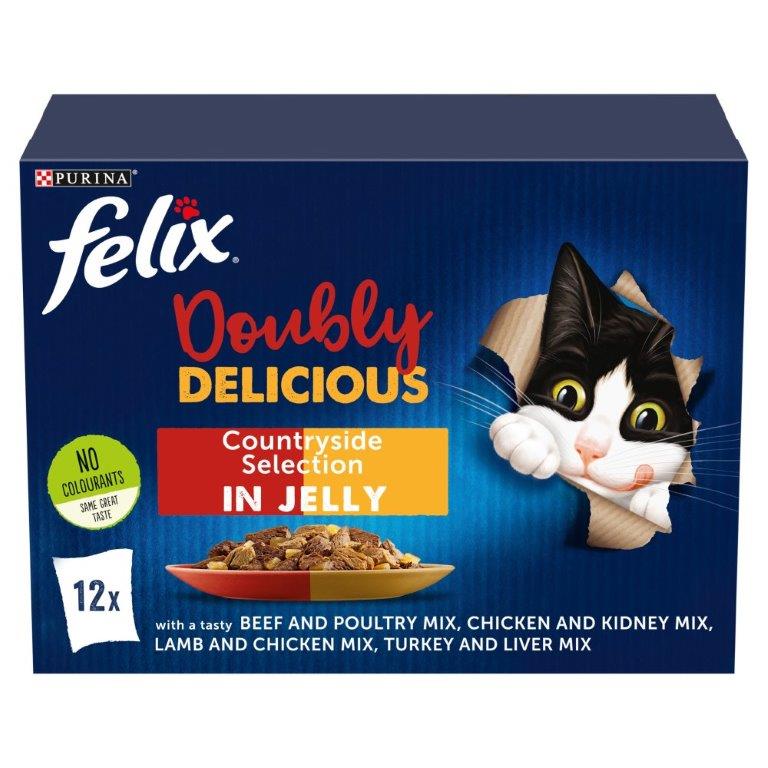 Felix Doubly Delicious Country/Jelly PM £5.25 12pk (12 x 100g) 1.2kg