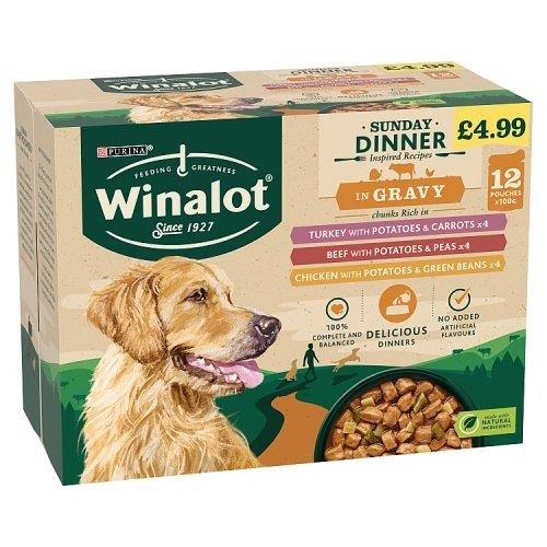 Winalot Sunday Dinners Variety 12pk PM £4.99 (12 x 100g) 1.2kg
