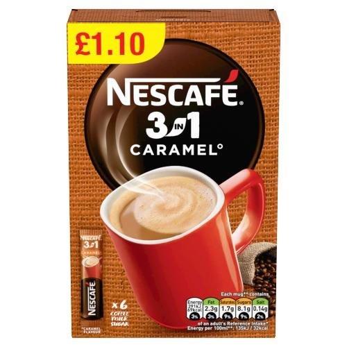 Nescafe 3in1 Caramel Coffee Sachets PM £1.10 6s (6 x 16g) 96g