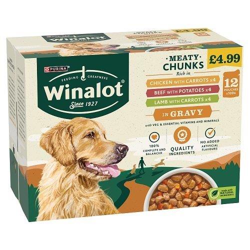 Winalot Meaty Chunks in Gravy 12pk PM £4.99 (12 x 100g) 1.2kg