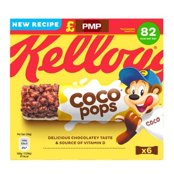 Kelloggs Coco Pops Cereal Bar 6pk (6 x 20g) PM £1.59 120g