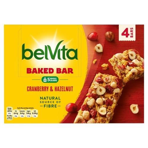 Belvita Cranberry & Hazelnut Baked Bar 4pk (4 x 40g) NEW