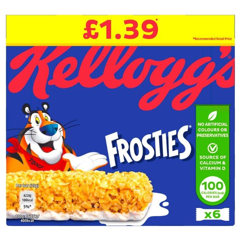 Kellogg's 6pk Frosties Cereal Bar 25g (6 x 25g) PM £1.39