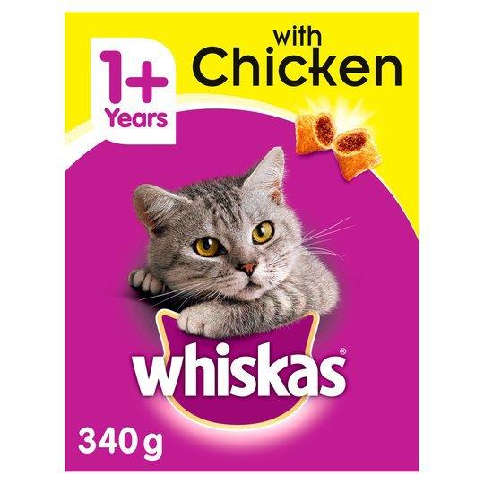 Whiskas 1+ Cat Complete Dry With Chicken 340g PM £1.19