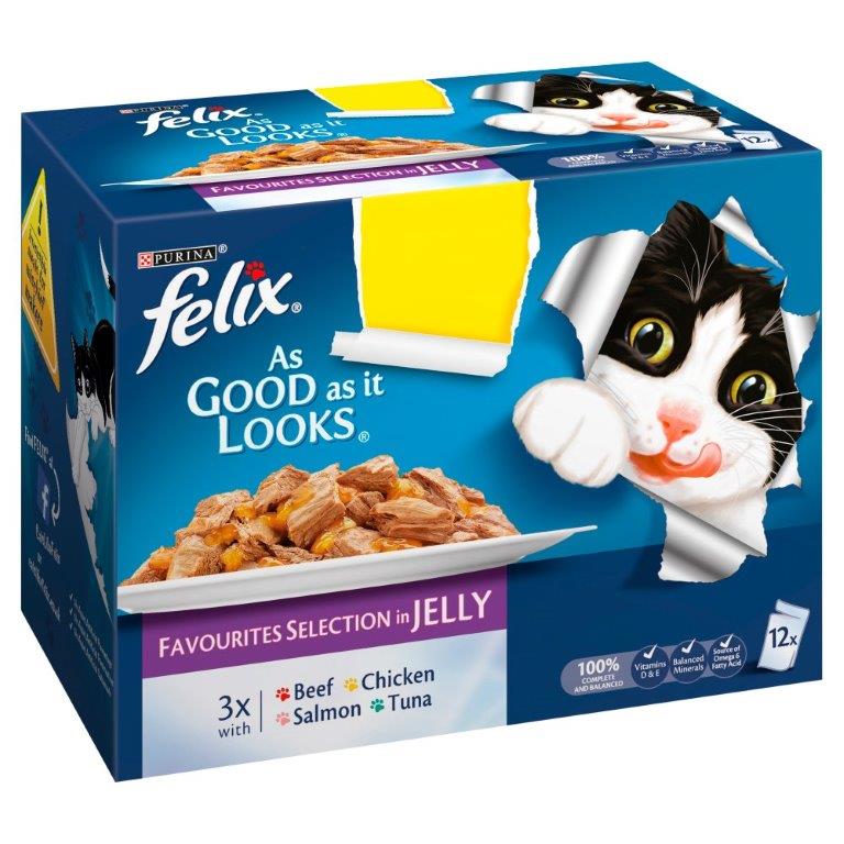 Felix AGAIL Pouch Favourites Selection In Jelly 12pk (12 x 100g) PM £4.25