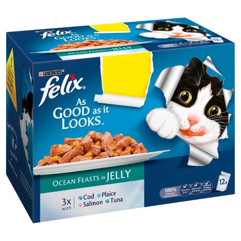 Felix AGAIL Pouch Ocean Feasts In Jelly 12pk (12 x 100g) PM £4.25