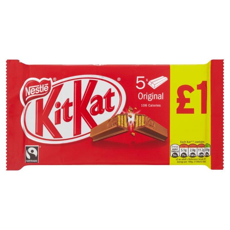 Kit Kat 2 Finger Milk 5pk PM £1 (5 x 20.7g) 103.5g