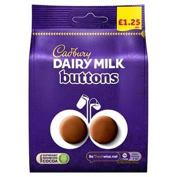 Cadbury Dark Milk Buttons Bag 90g PM £1.25
