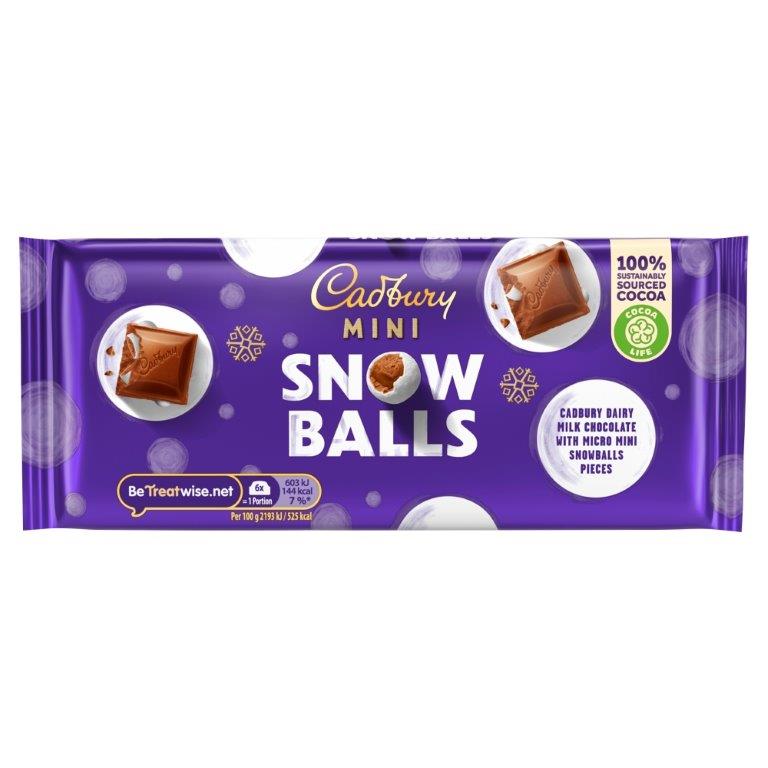 Cadbury Dairy Milk Mini Snowballs Bar 110g NEW