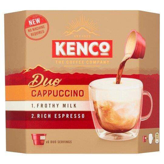 Kenco Duo Cappucino Instant Coffee 6pk (6 x 24g) PM £3.49