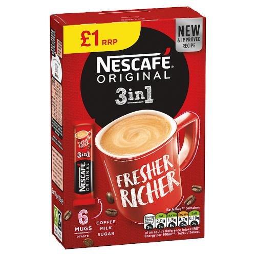 Nescafe 3 in 1 Original 6pk (6 x 17g) PM £1