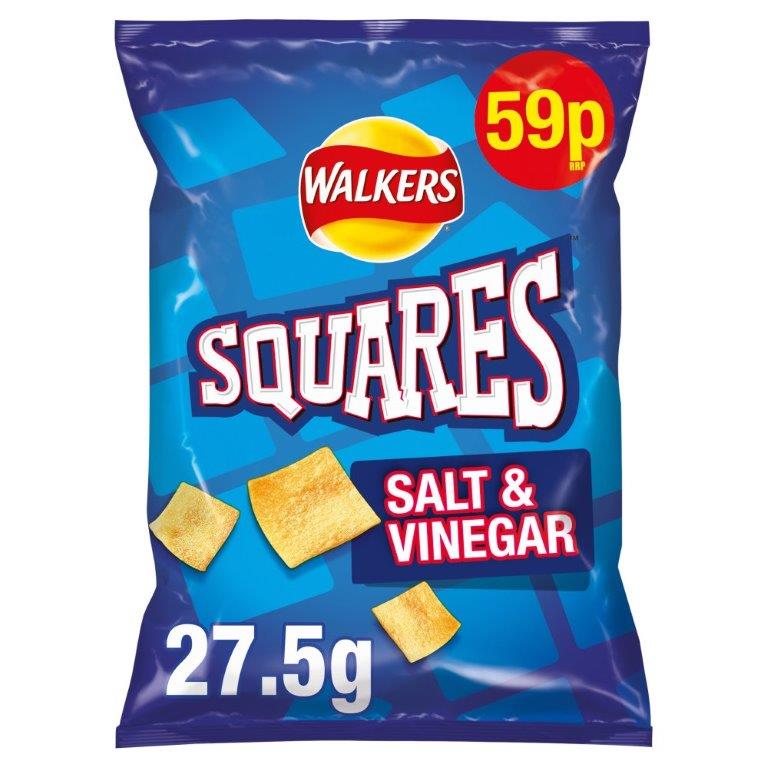 Walkers Crisp Squares Salt & Vinegar 27.5g PM 59p
