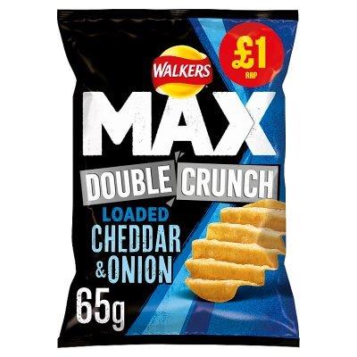Walkers Max Double Crunch Cheddar & Onion 65g PM £1
