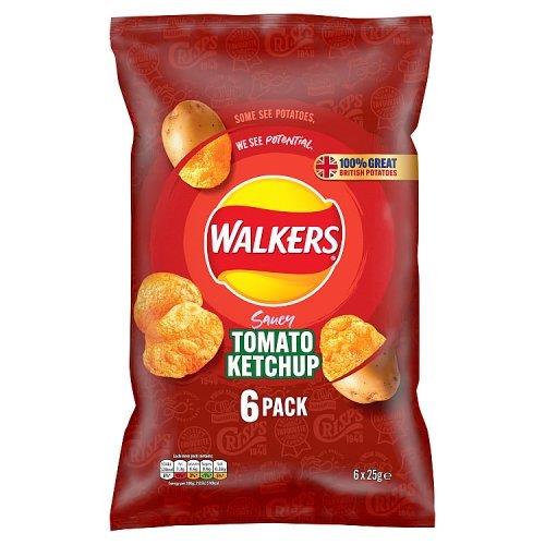Walkers Crisps 6pk Tomato Ketchup (6 x 25g) 150g
