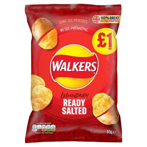 Walkers Crisps Bag Ready Salted 65g PM £1