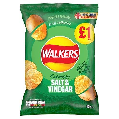 Walkers Crisps Bag Salt & Vinegar 65g PM £1