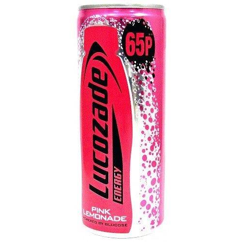 Lucozade Slim Can Pink Lemonade 250ml PM 65p
