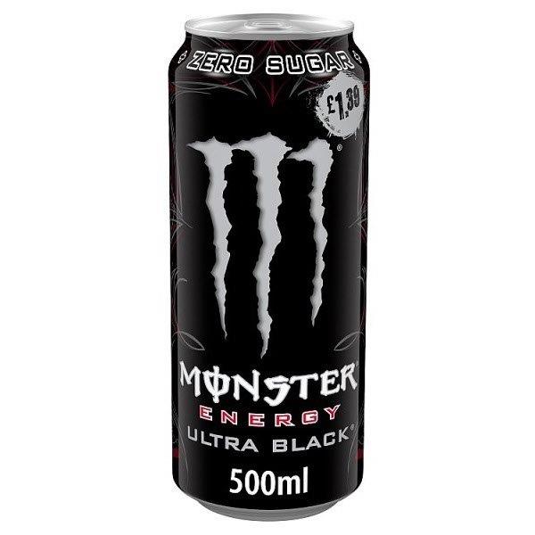 Monster S/F Ultra Black 500ml PM £1.39 NEW