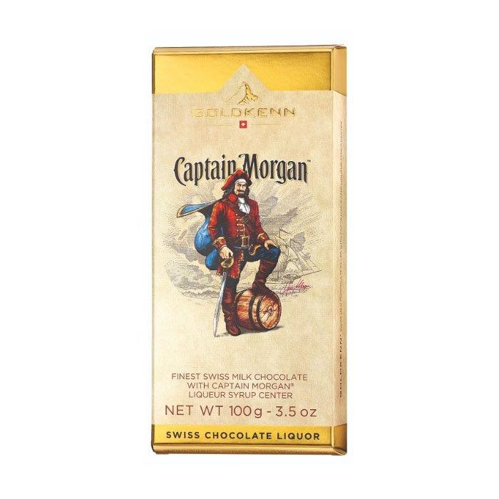 Goldkenn Finest Swiss Milk Chocolate Bar With Captain Morgan 100g