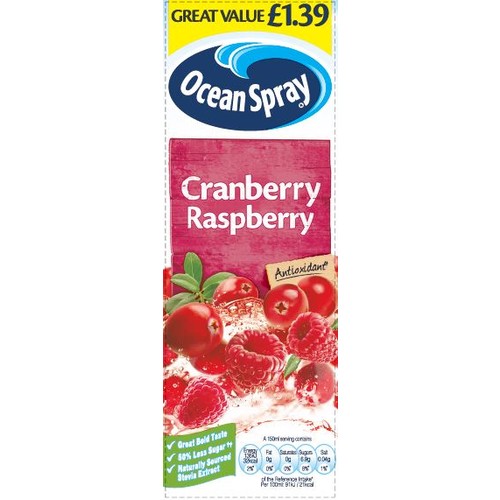 Ocean Spray Cranberry & Raspberry 1L PM £1.39
