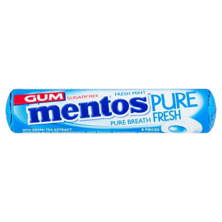 Mentos Pure Fresh S/F Chewing Gum Fresh Mint
