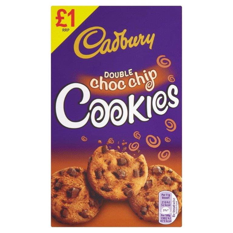 Cadbury Cookies Double Chocolate Chip 150g PM £1