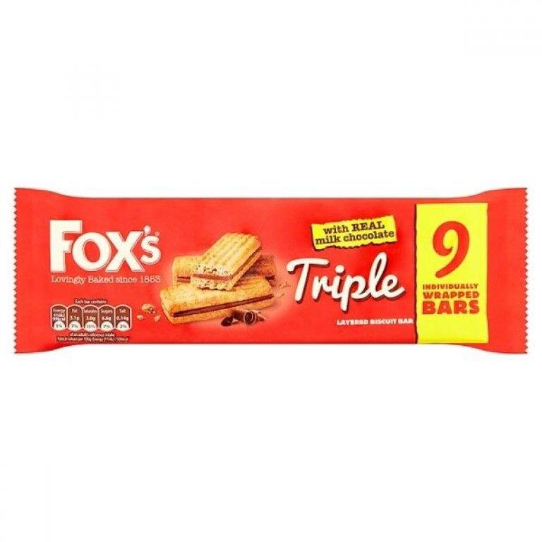Fox's Triple Layered Biscuit Bar 9pk (9 x 19.8g)
