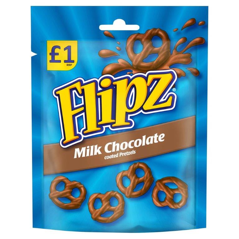 Flipz Milk Chocolate Covered Pretzels PM £1 80g