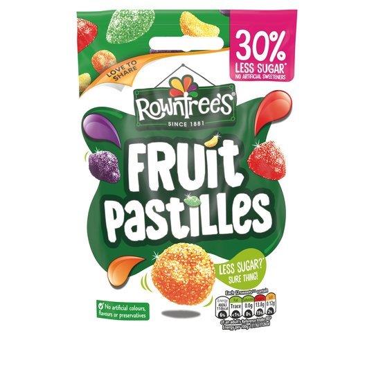 Rowntrees Pouch Fruit Pastilles 30% Reduced Sugar 110g