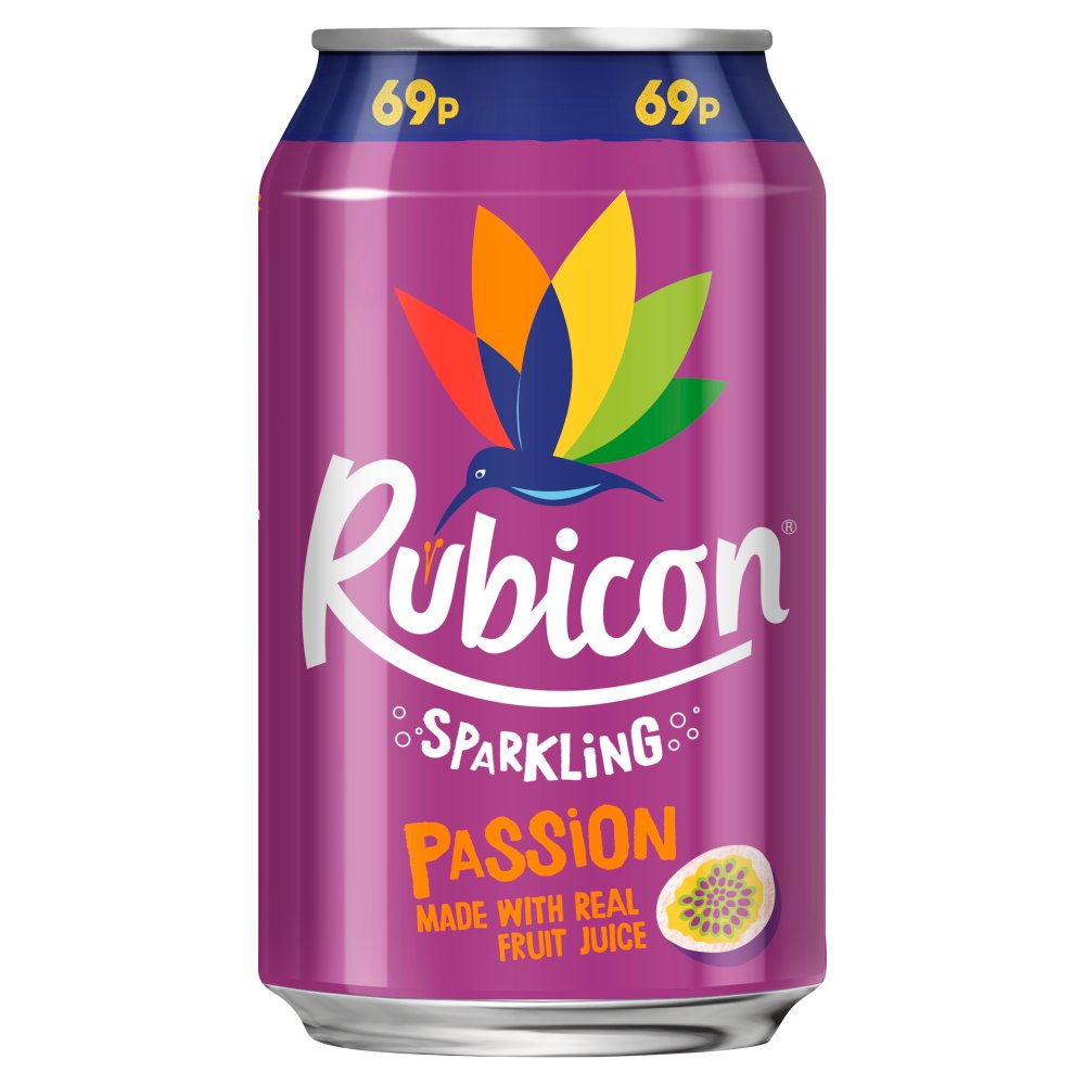 Rubicon Sparkling Can Passion Fruit 330ml PM 69p